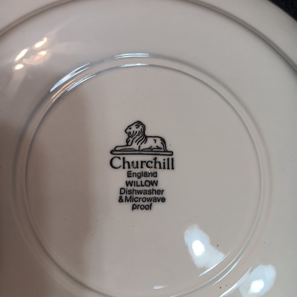 Vintage Blue Willow Willow Ware 10.5 inch Dinner Plate Churchill England NB - Picture 8 of 9